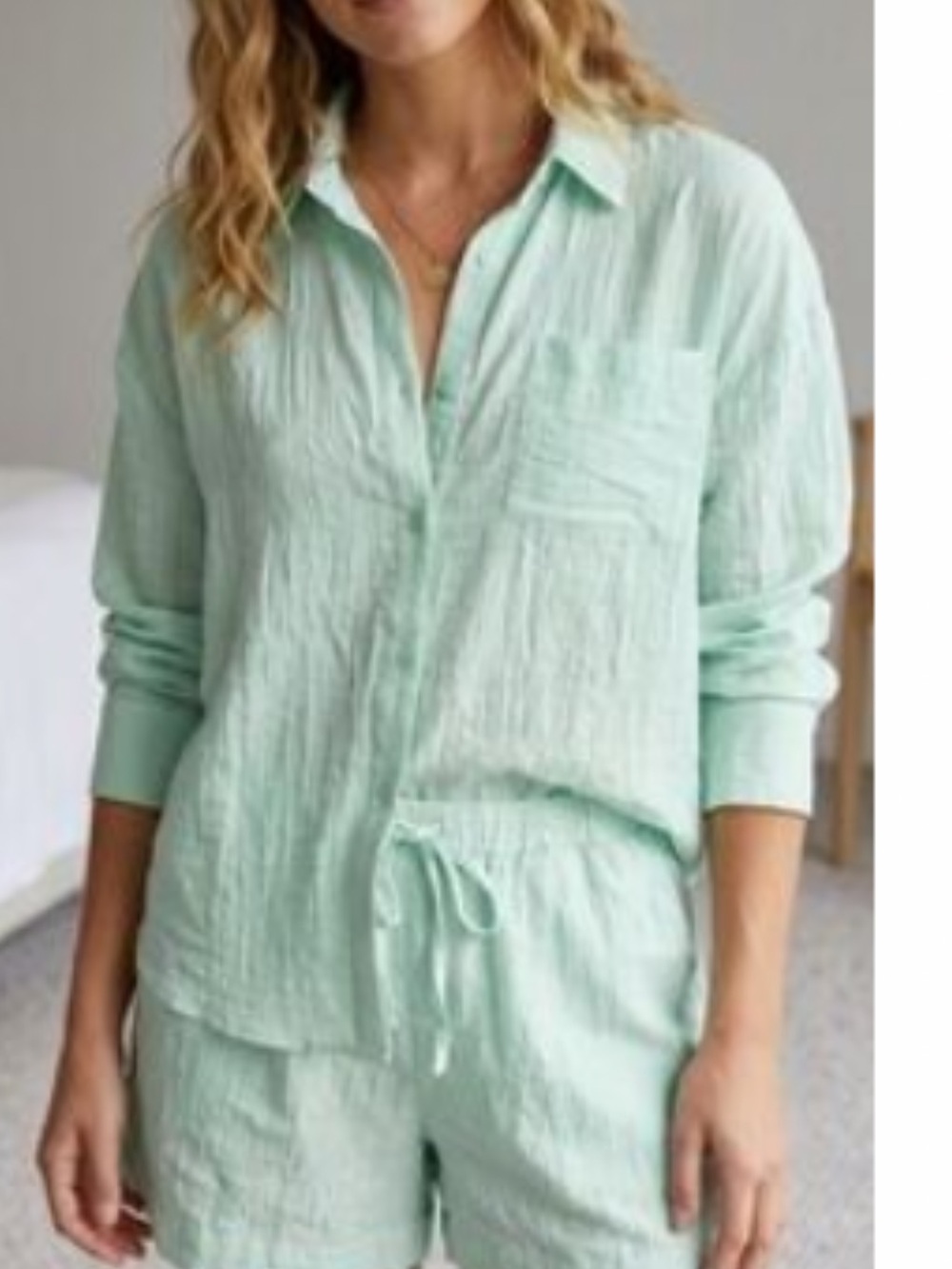 House of Harlow 1960 Mint Green Button-Up Shirt